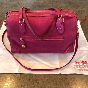 Coach Poppy Pink Leather Satchel